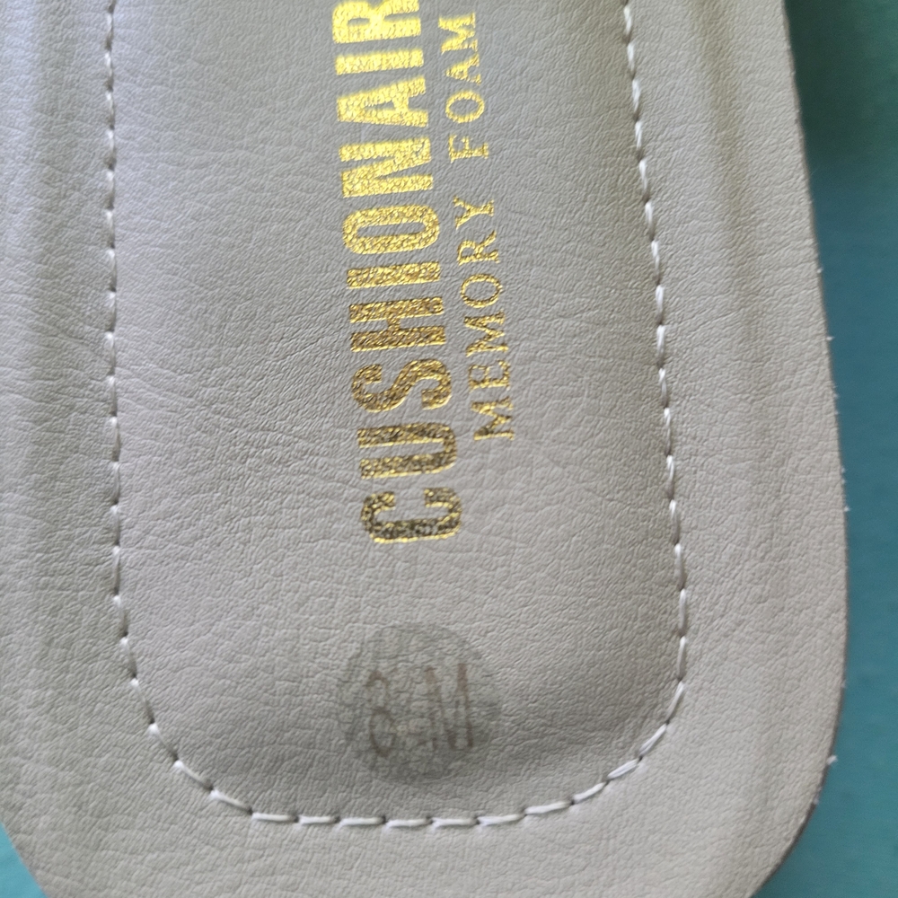 Tan Slide Sandals with Ribbed Strap - Picture 9 of 9